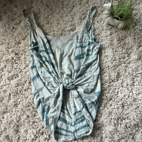 Ecote casual chic tie dye tie up front bow loose boho indie simple tank … - Picture 1 of 5